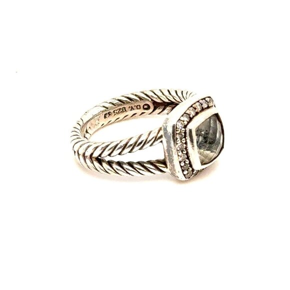 D.Y. 925 Prasiolite/Diamonds Ring - Picture 2 of 12